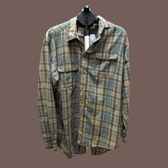 Vintage Red Head Brand Co. Men's Green Plaid Button-Up Shirt Large Tall - Picture 1 of 4
